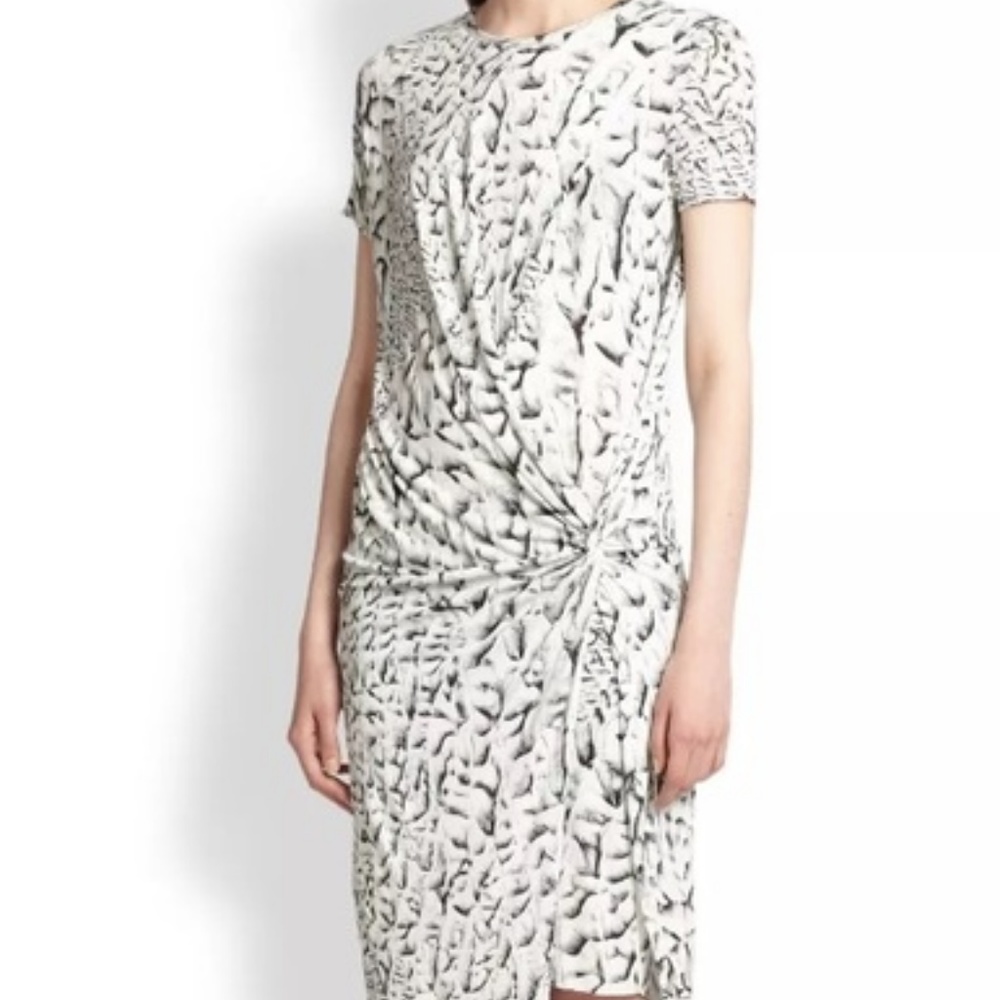 Helmut Lang Strata Twist-Front Jersey Dress Size P